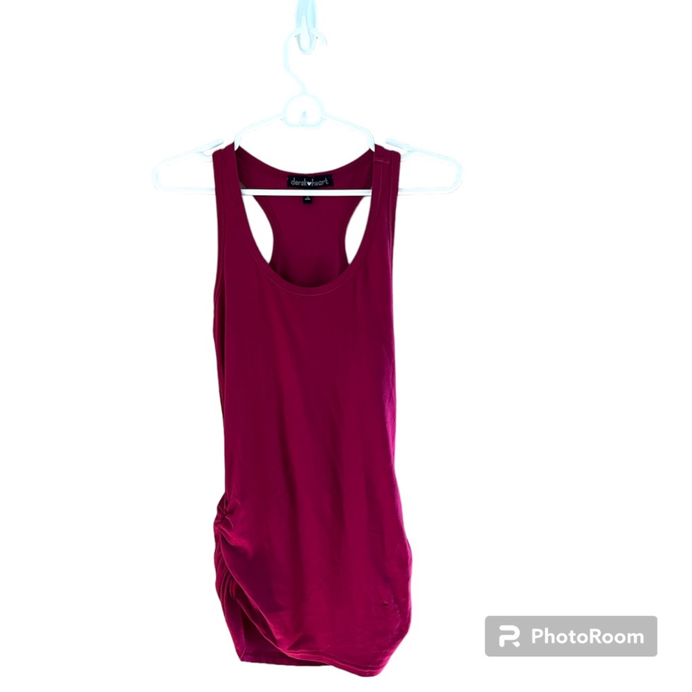 ◻️DEREK HEART: Women’s size M, dark pink sleeveless tank w/scrunched sides◻️